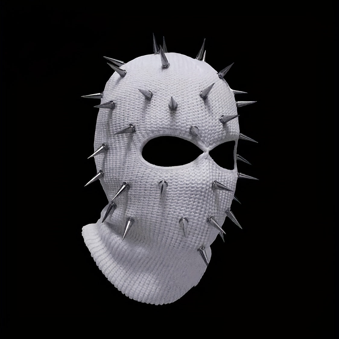 Street heavy industry bullet personality hip-hop rock punk style three-hole knitted headgear trendy net red masked hat