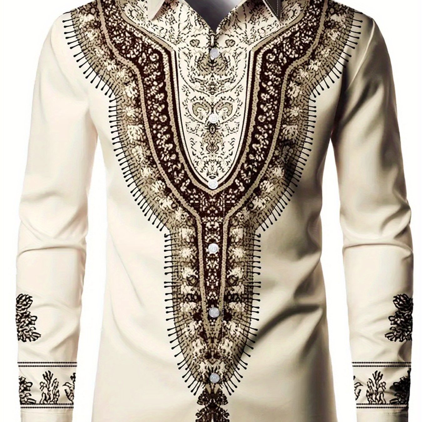 Áo Sơ Mi Nam Big Size Dài Tay In Họa Tiết Phong Cách