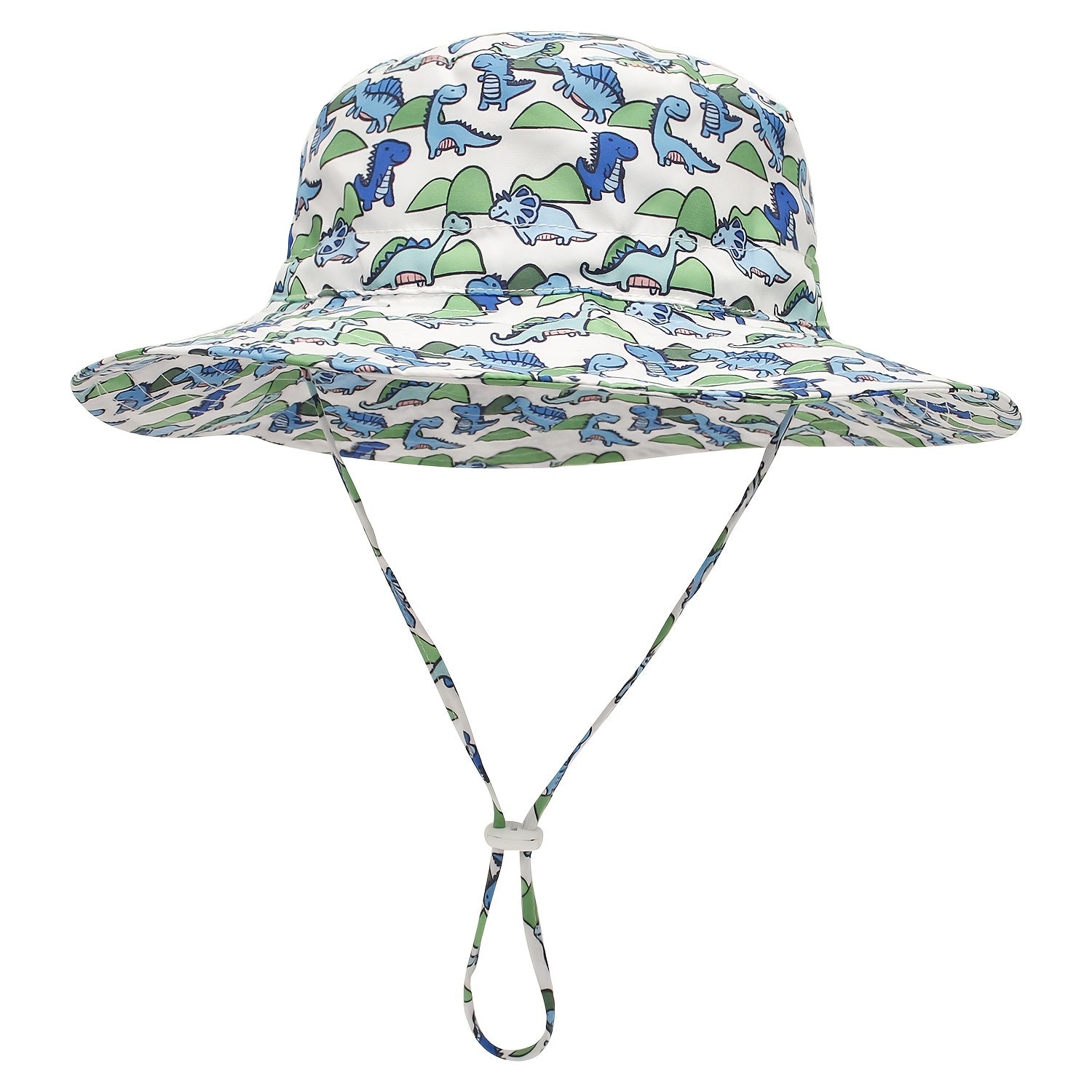 Children's Bucket Hat with Dinosaur and Octopus Print for Sun Protection