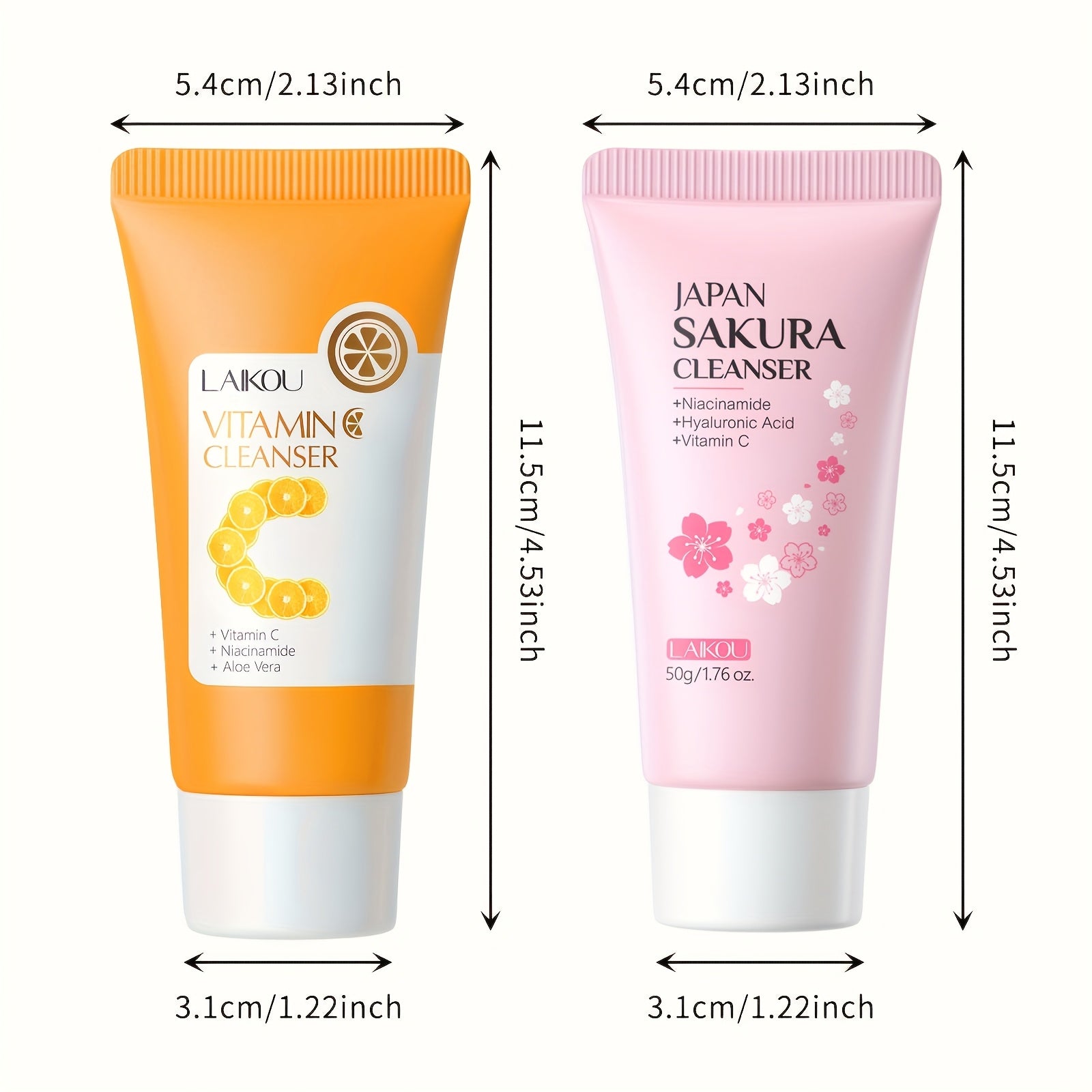 [Oil Control Cleanser] Oil Control Vitamin C Cleanser 50g + Sakura Cleanser | Deep Cleansing Pores Not Tight After Using - Refreshing for All Light Beige Type