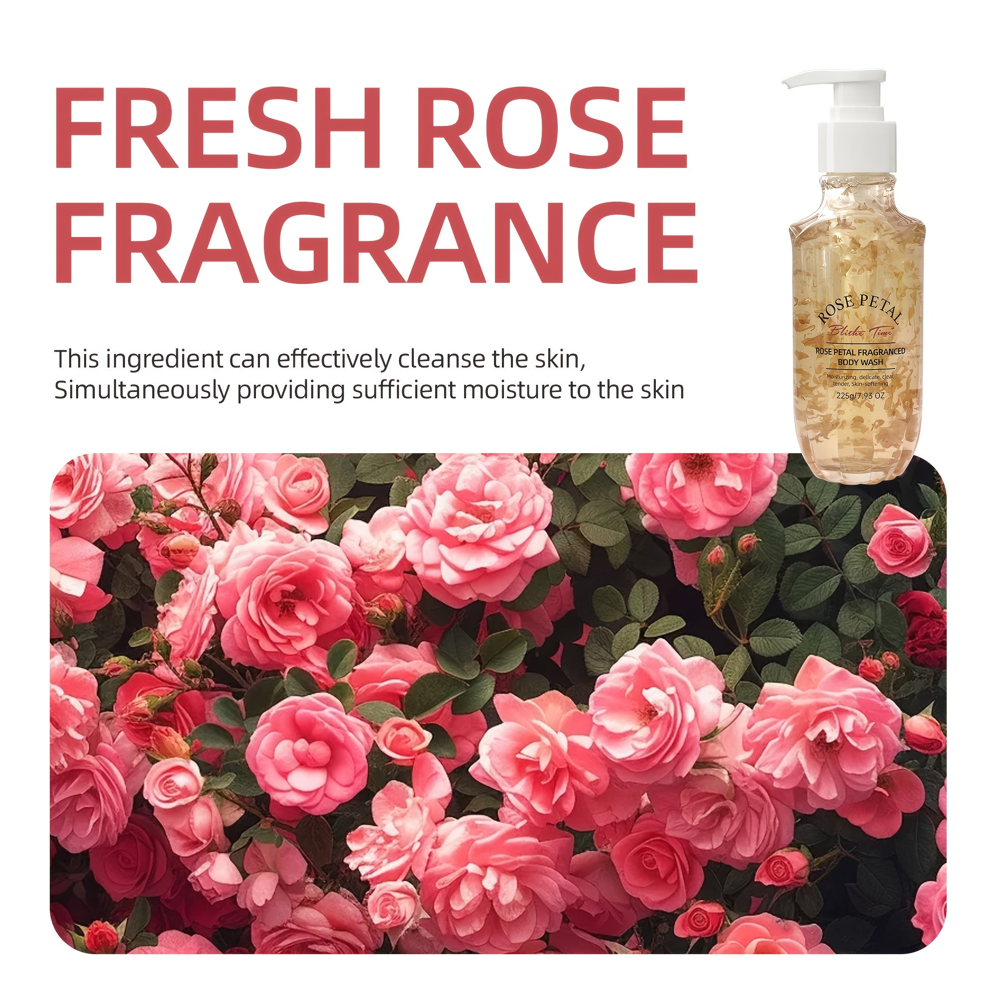 Blithe Time Rose Petal Fragrance Shower Gel*5pcs/set Fragrance Shower Gel Shower Gel, Shea Butter Shower Gel, Shower Gel Beautiful Shower Gel, Moisturizing Shower Gel, Shower Gel for Women, Daily Skincare, Body Cleansing, Ele