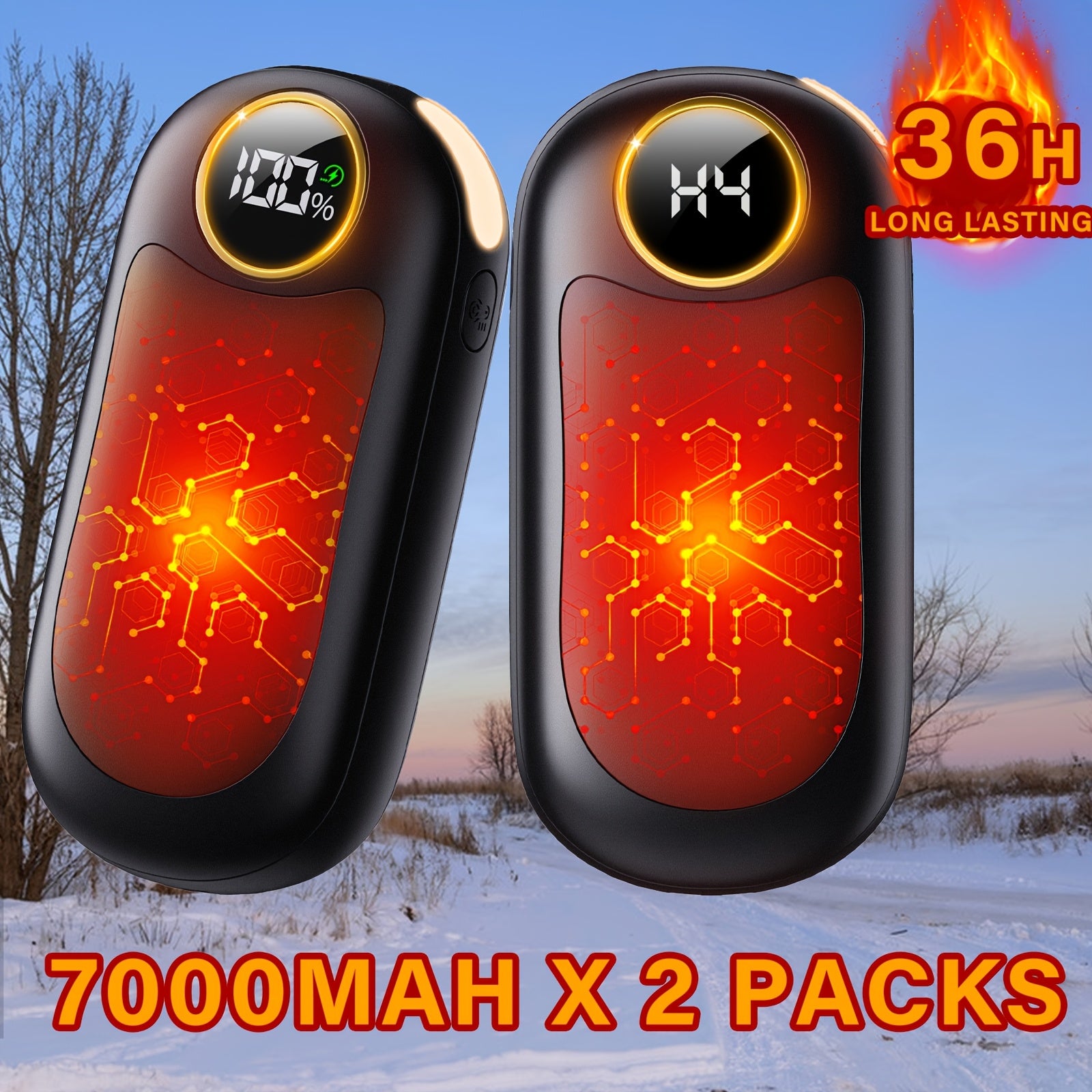 Set of 2 Multi-Function Rechargeable LED Hand Warmers