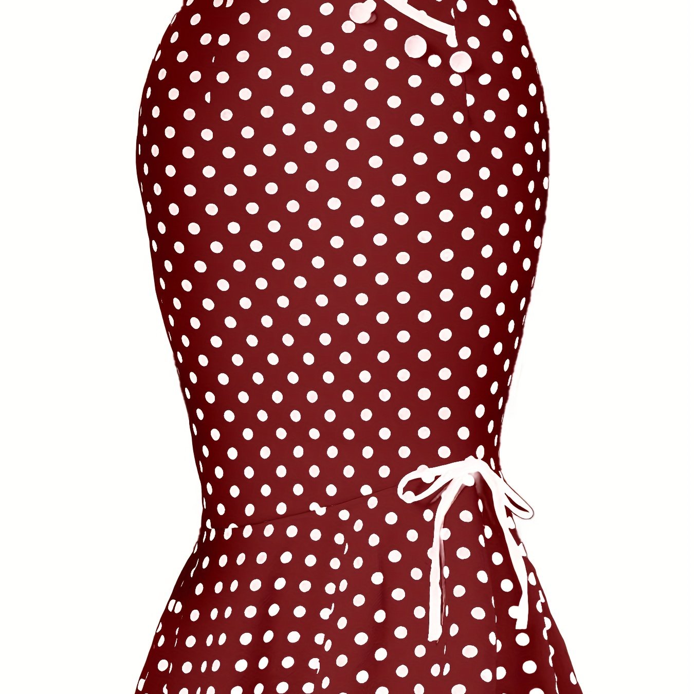 Polka Dot Bodycon Button Lace Up Skirts, Sexy Mature Fishtail Party Skirts, Women's Clothing - Daisan Mart