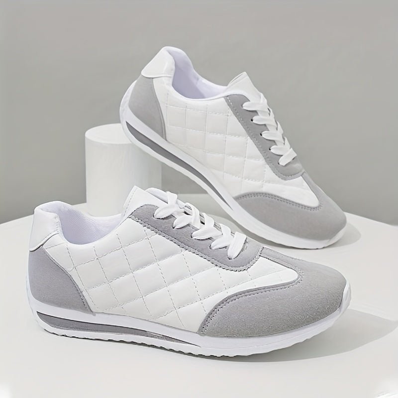 Giày Thể Thao Nữ Retro Êm Ái Trắng Xám