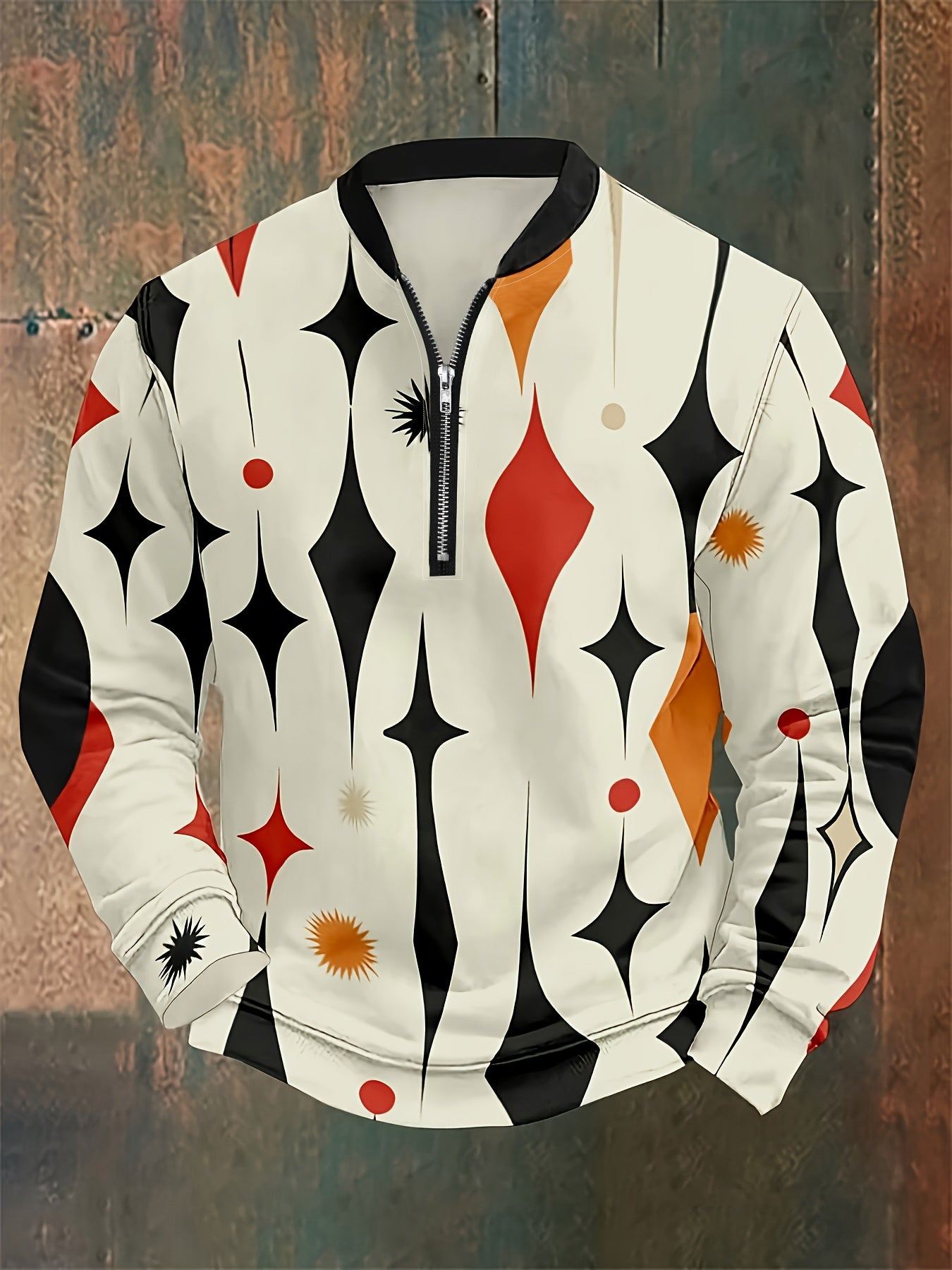 Áo Nam Dài Tay Cổ Tim Khóa Kéo Đa Sắc Lịch Lãm