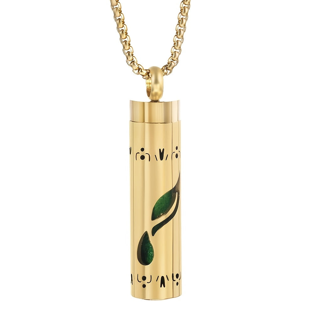 New Golden Stainless Steel Aroma Geometric Pattern Hollow Pendant Necklace