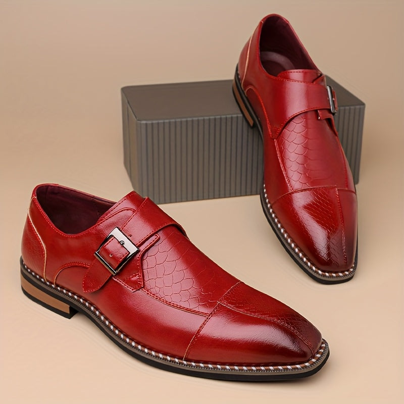 Men's Crocodile Leather Pointed Toe Elegant Office Loafers