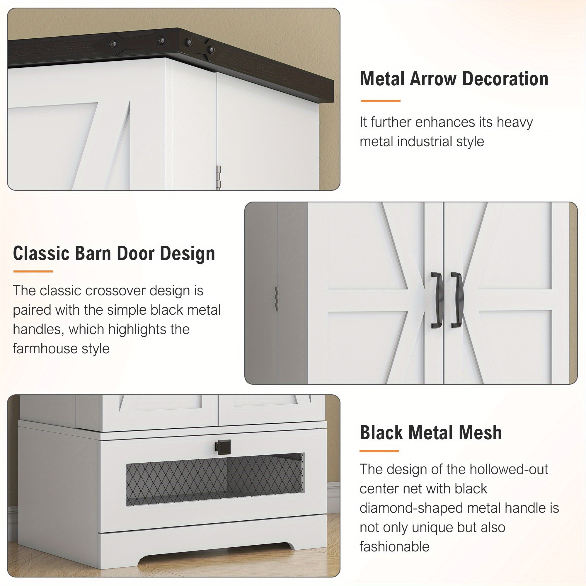 Multi-Function Kitchen Cabinet 55 With Drawers &amp; Adjustable Shelves