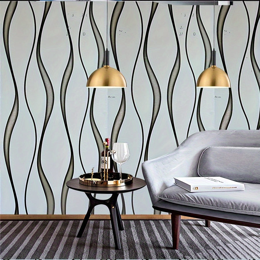 Nordic Striped 3D Self-Adhesive Moisture-Proof Wallpaper