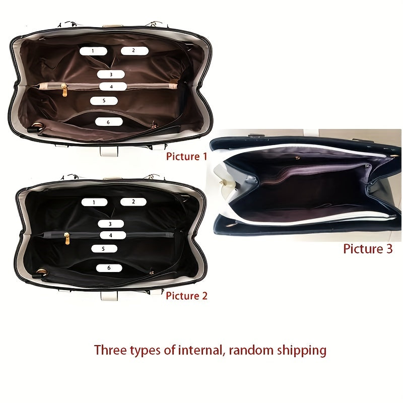 Elegant Women's Handbag with Letters, Convenient Double Strap