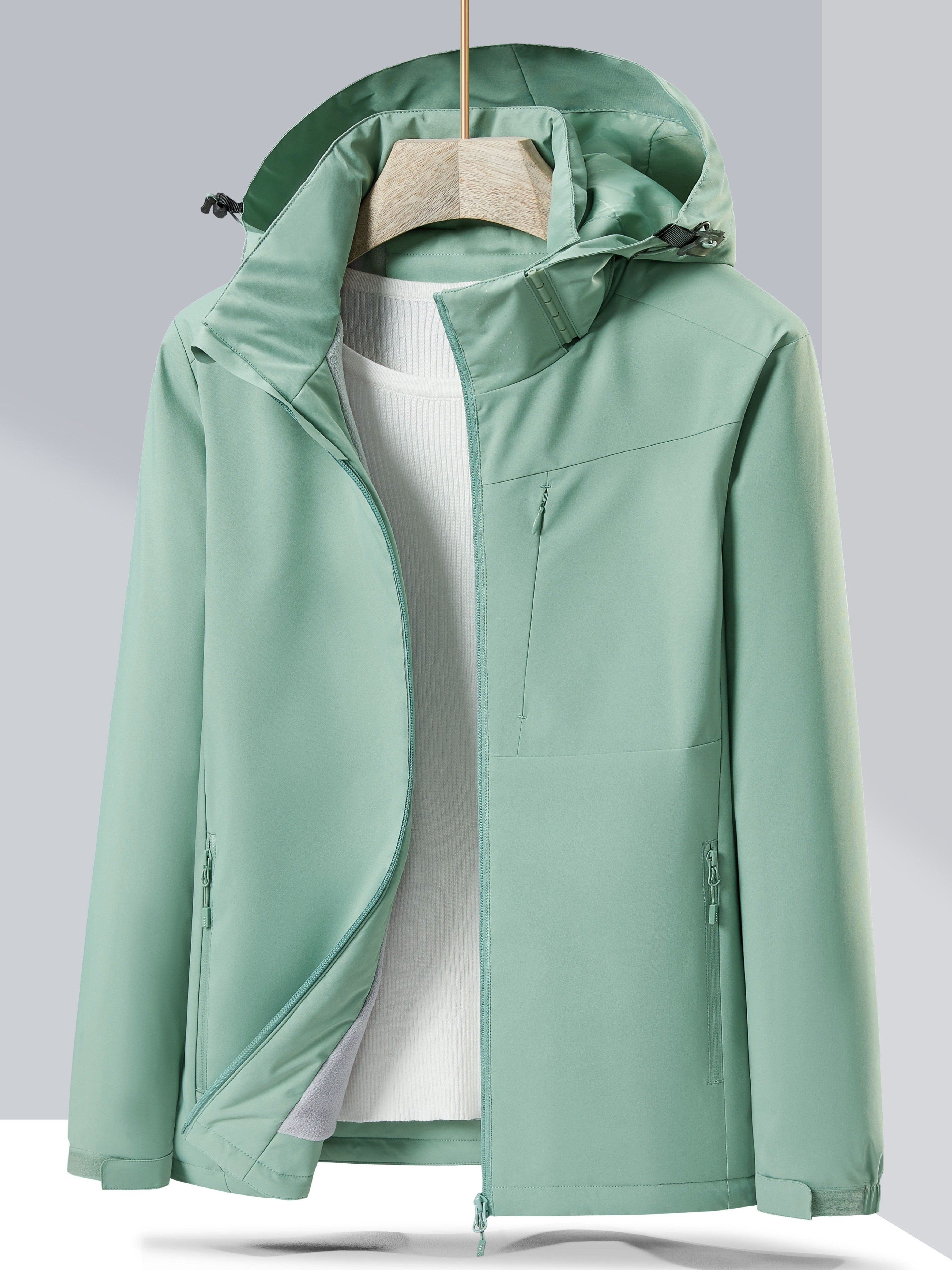 Women's Autumn Winter Windproof Fleece Lined Sports Jacket