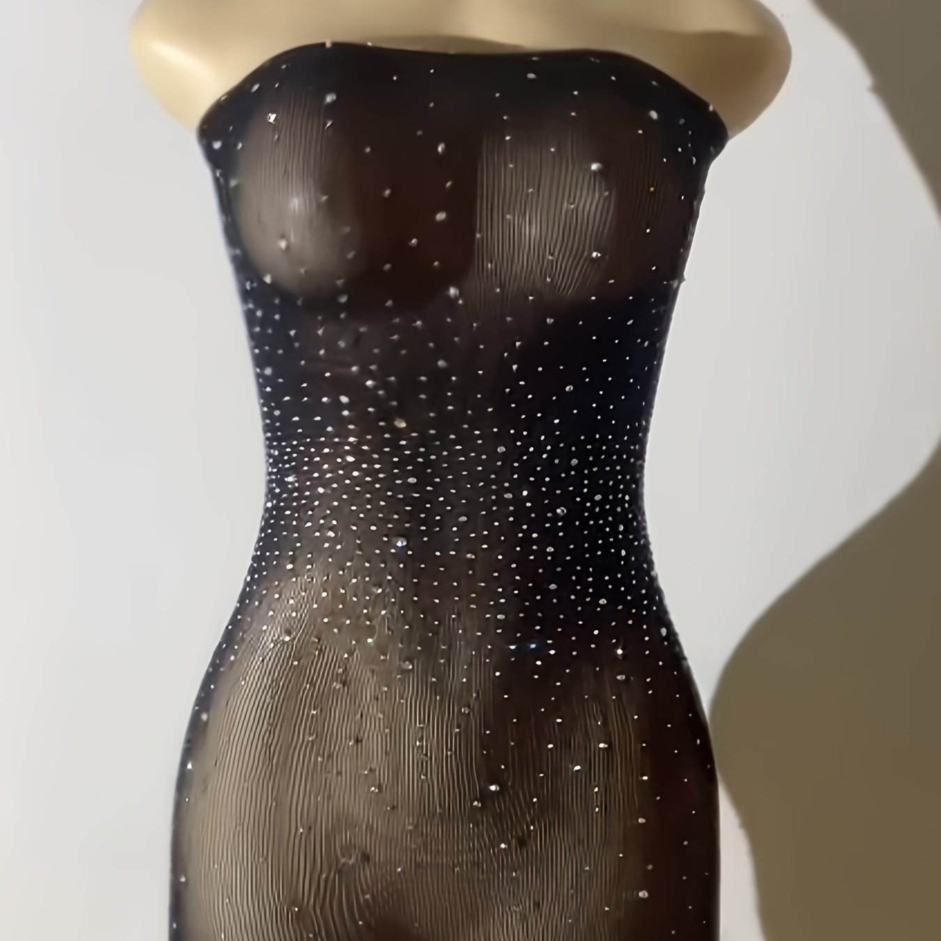 Shiny Rhinestone Bodycon Design Dress, Without Lingerie &amp; Underpants, Women's Sexy Clothing