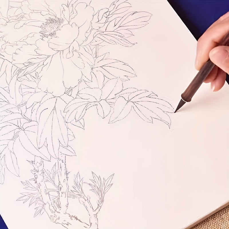 95pcs Beginners Art Kit - White Draft Flower Painting Album & Manual - Black & White Sketches, Watercolor, Chinese Pigments, Color Separation Technique - Perfect for Aspiring Artists Creative Journey