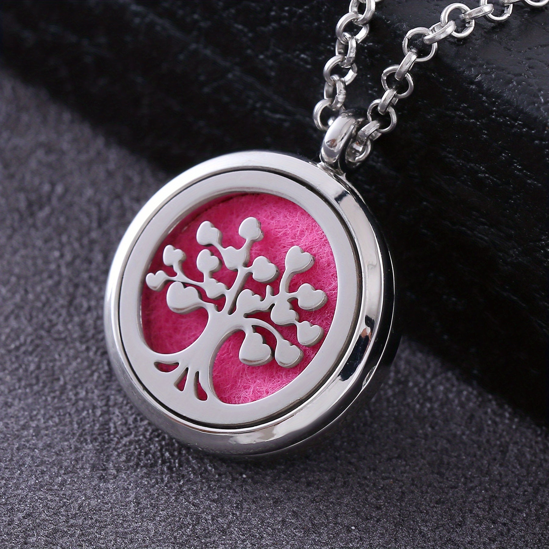 Metal Stainless Steel Pendant Necklace Open Locket Perfume Aroma Essential Oil Diffuser Necklace For Women Girls - Daisan Mart