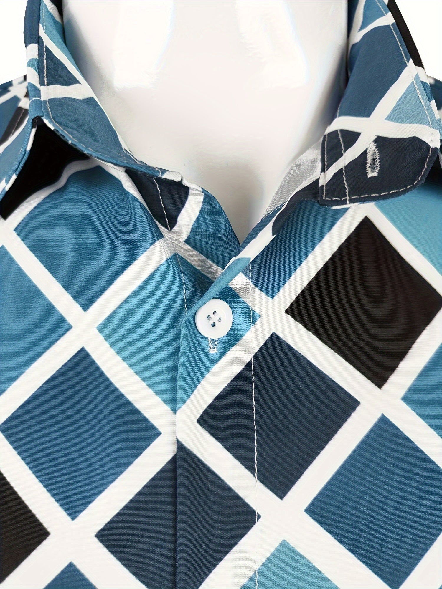 Áo Nam Boho Dài Tay Họa Tiết Xanh Trắng - Thoải Mái & Phong Cách