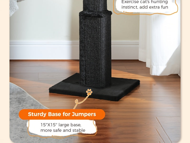 [Durable Cat Tower] Durable And Stable Multi-Level Cat Towers - 18.9"/32'' Cat Scratching Posts, Cat Trees With Hanging Balls For Active Felines, Available In Grey And Black - Daisan Mart