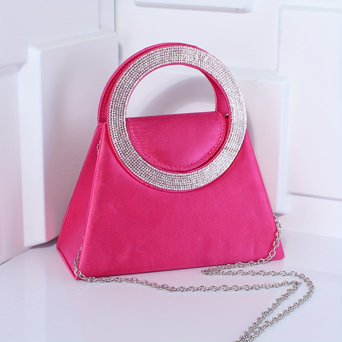 優雅高端水鑽晚會舞會單肩斜挎鏈條包，女士優雅手提包，女士派對包，女士優雅包，特殊場合錢包，正式活動手拿包，迷人斜挎包