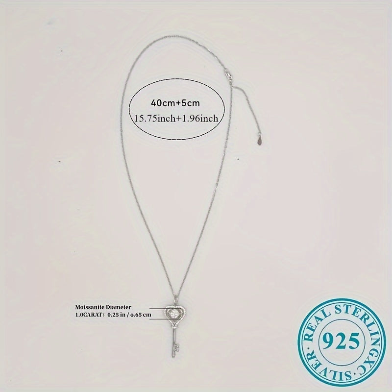 1 Carat Moissanite Heart Pendant - 18K Gold