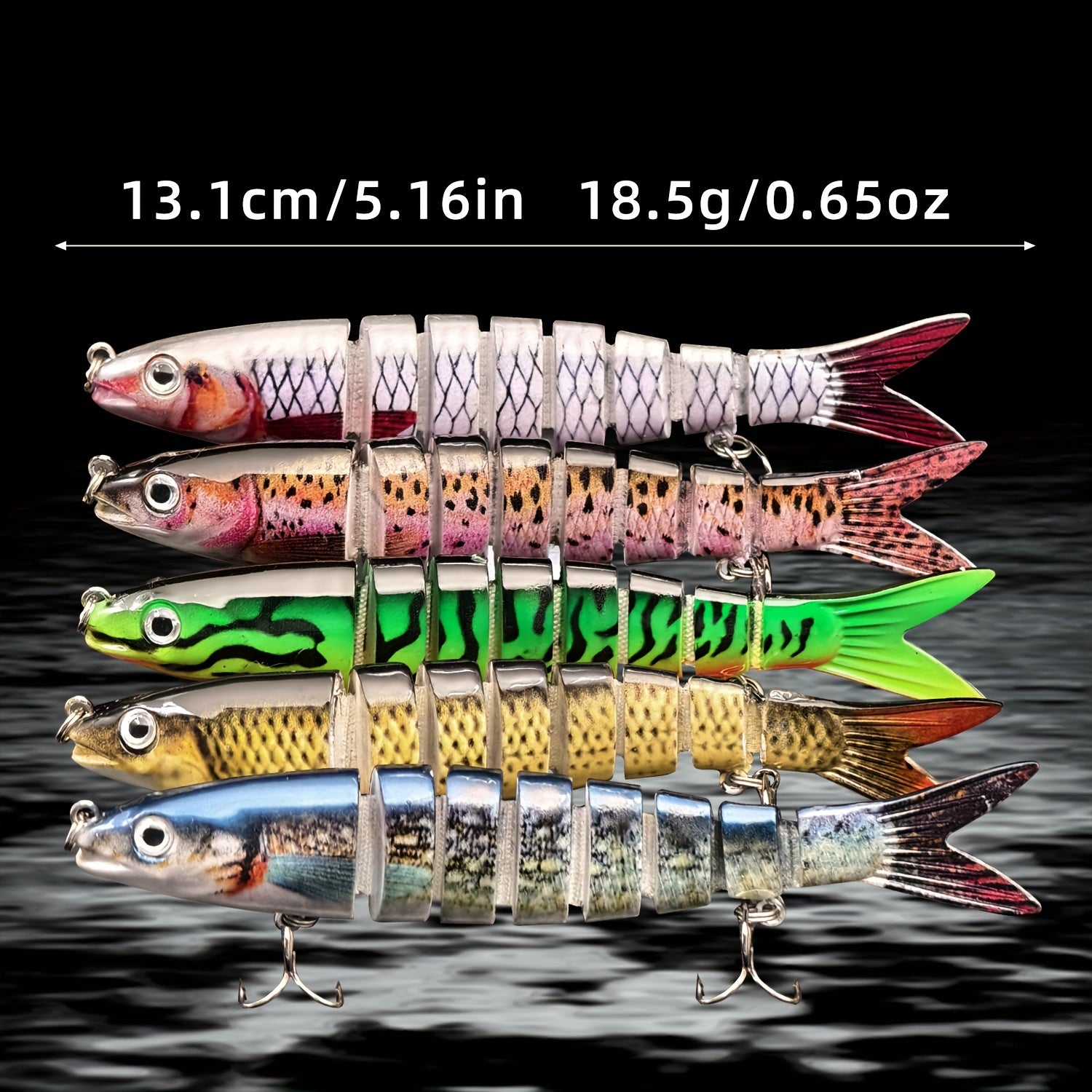 Fishing Lures Multi Jointed Swimbait Crankbait Slow Sinking Bionic Artificial Bait Freshwater Saltwater Trout Bass Fishing Accessories 20g 0.7oz/13.5cm 5.31inch, Trout Lure, Lifelike Bait, Crankbait Design, Precisioncrafted L