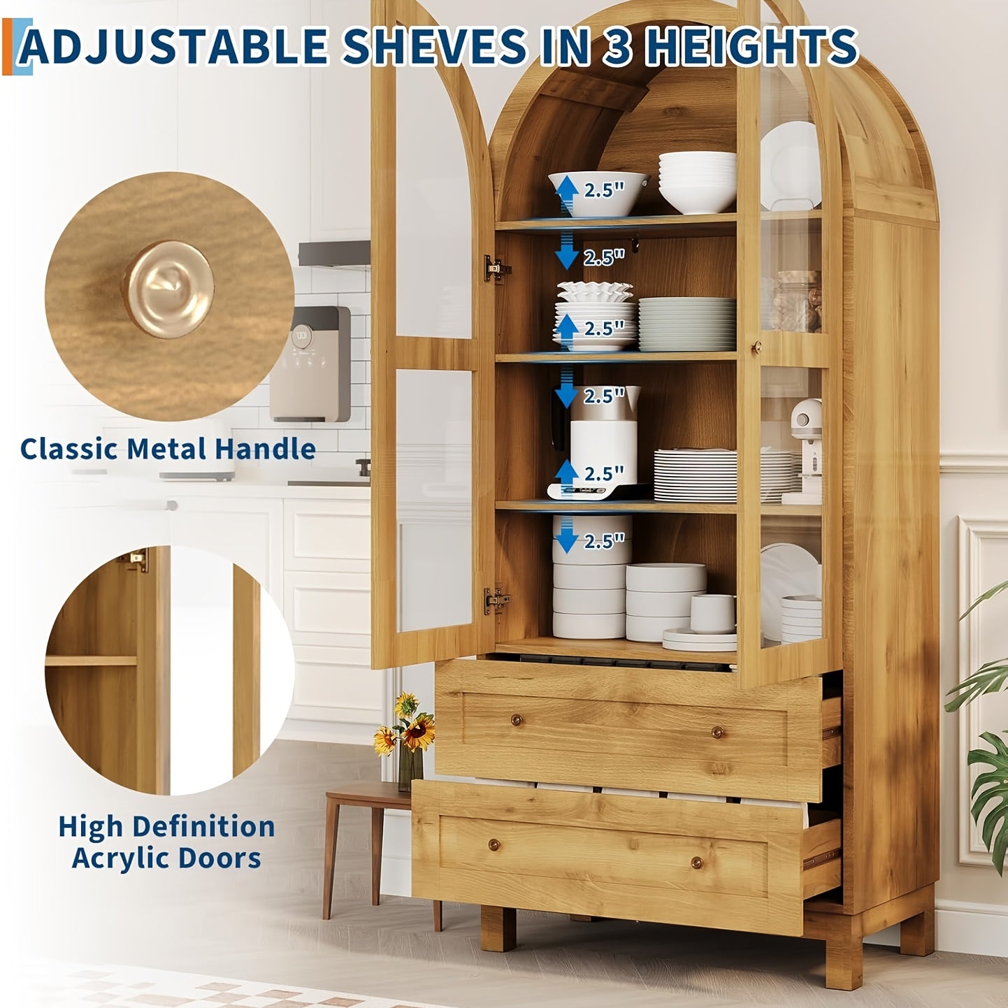 Sturdy 71cm High Kitchen Cabinet - Space Saving Storage