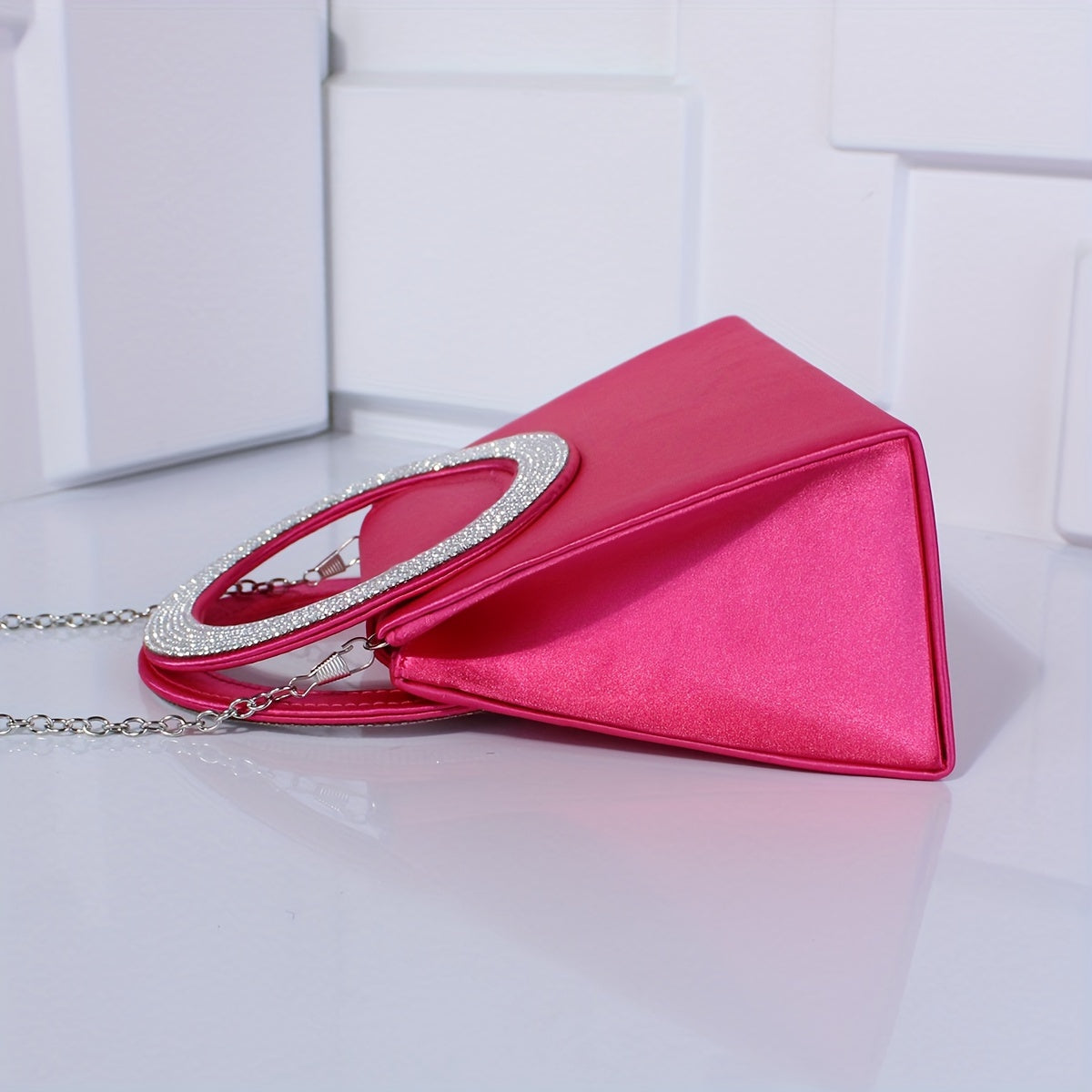 優雅高端水鑽晚會舞會單肩斜挎鏈條包，女士優雅手提包，女士派對包，女士優雅包，特殊場合錢包，正式活動手拿包，迷人斜挎包