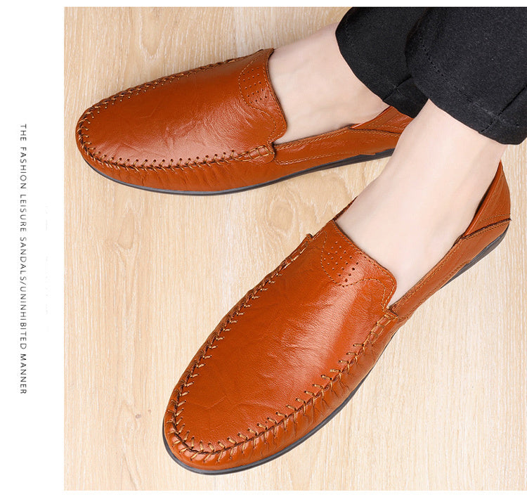 CLOHOO Men's Genuine Leather Loafers for Elegant Office