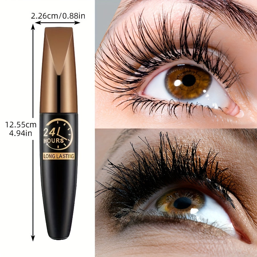 Waterproof Black Silk Fiber Mascara Long Lasting Curled Lashes