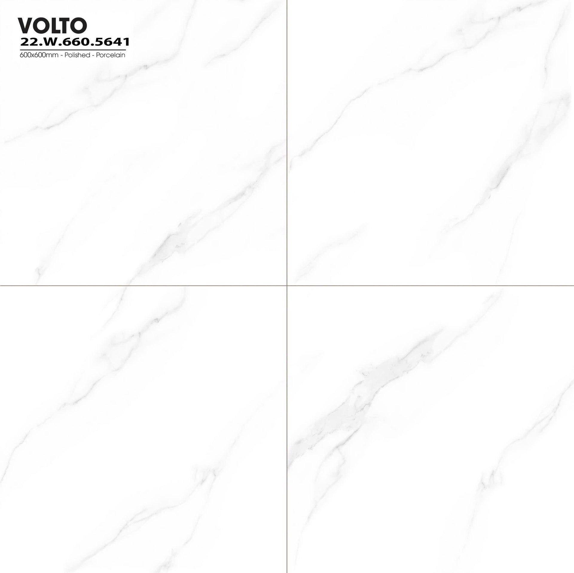 Gạch 600x600 trắng vân mây Volto 5641 - Daisan Mart