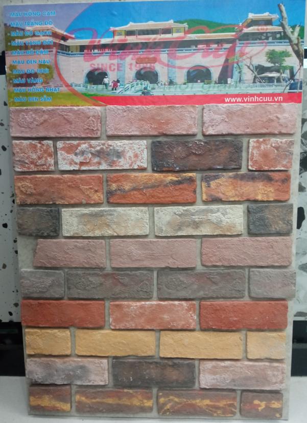 Gạch Giả Cổ 190x60x10mm Màu Đen Sẫm - Daisan Mart