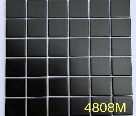 Gạch Mosaic gốm sứ đen mờ 4808M - Daisan Mart