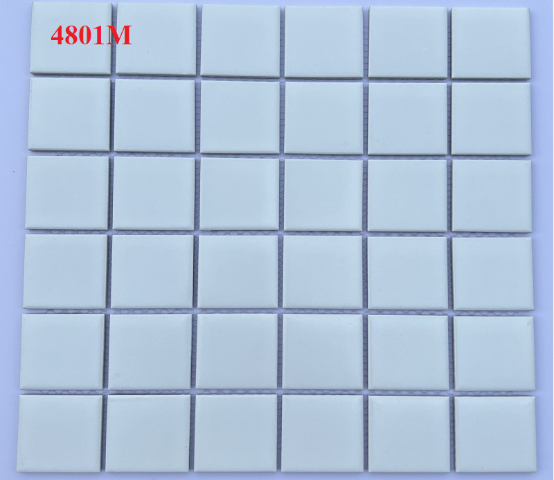 Gạch Mosaic Gốm Sứ Mờ 306x306mm Màu Trắng 4801M - Daisan Mart