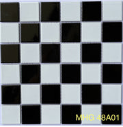 Gạch Mosaic Gốm Sứ Mix Trắng Đen MHG 48A01 - Daisan Mart