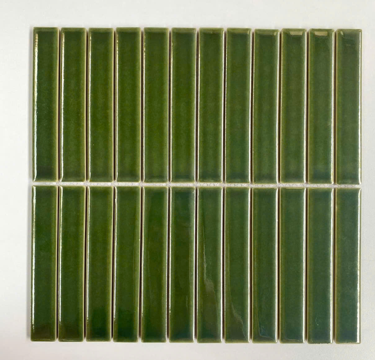 Gạch Mosaic Màu Xanh Lá Cây chip 25x150mm Mã 150TTEB-064 - Daisan Mart