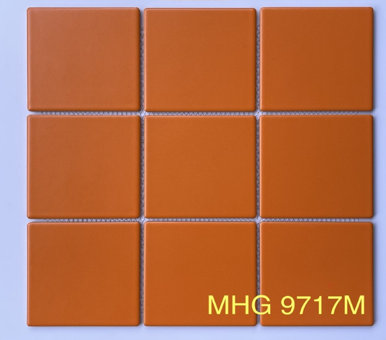 Gạch Mosaic men mờ màu cam 100x100 mã MHG 9717M - Daisan Mart