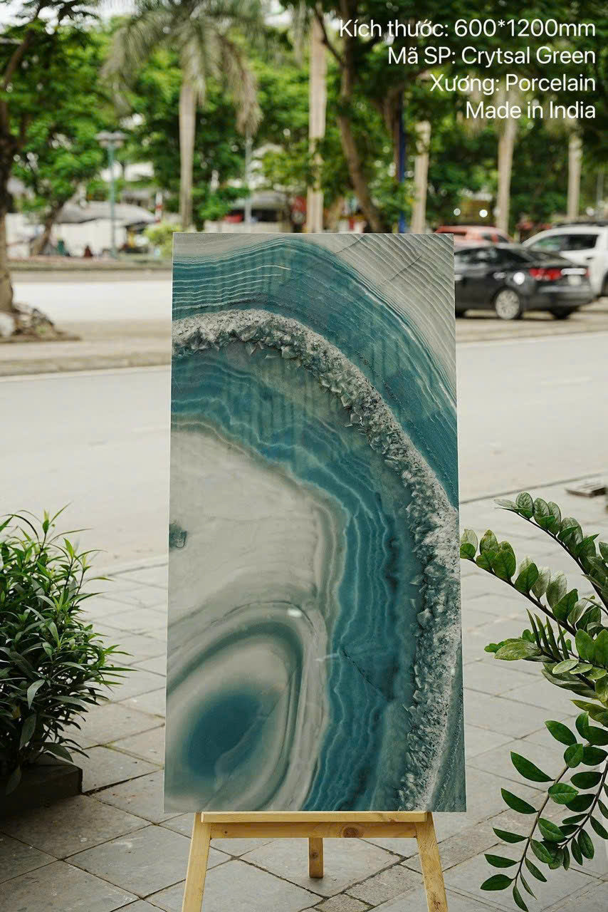 Gạch nhập khẩu Ấn Độ KT 600x1200mm mã Crystal Green - Daisan Mart