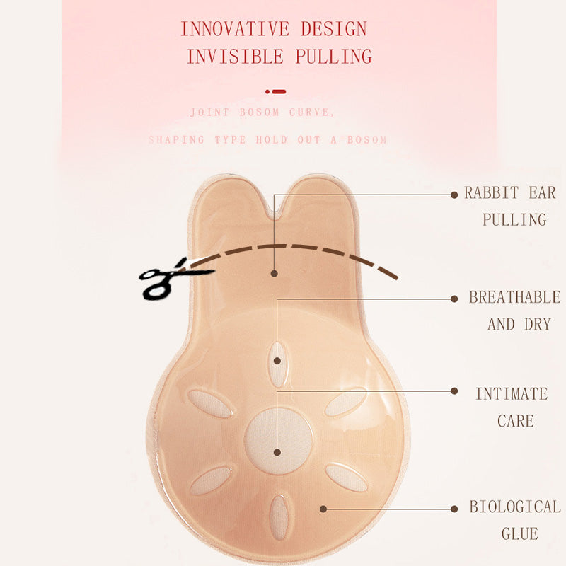 Áo ngực dán silicone tai thỏ cỡ lớn không dây nâng ngực tàng hình không lưng - Daisan Mart