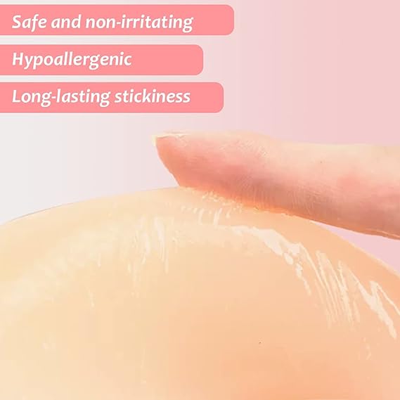 Áo ngực dán tự dính nâng ngực silicone vô hình, chống thấm nước, tái sử dụng, hở lưng, không dây, đai vai dành cho nữ - Daisan Mart