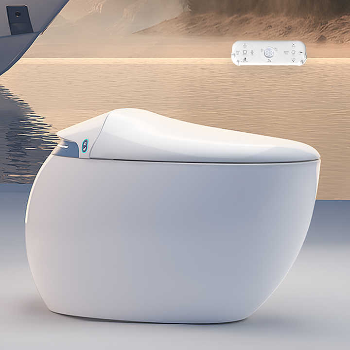 Bồn cầu điện tử thông minh tự động hình quả trứng hiện đại Closestool hình quả trứng - Daisan Mart