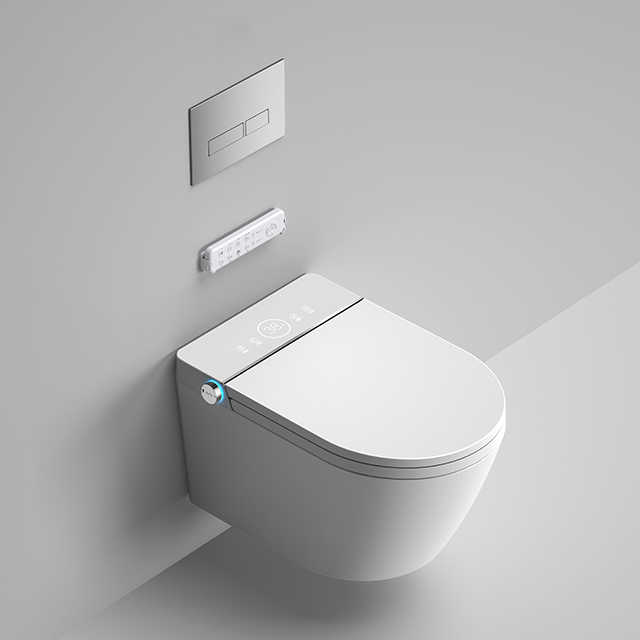 Bồn cầu thông minh treo tường có bồn chứa, cảm biến chân bồn cầu tự động xả nước thông minh, bộ hoàn chỉnh bồn cầu thông minh treo tường có bồn chứa - Daisan Mart
