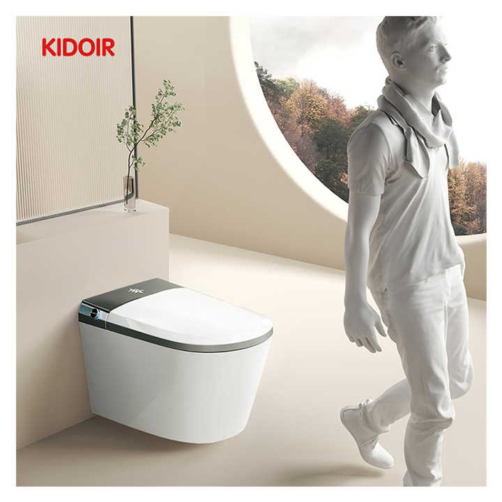 Bồn cầu thông minh treo tường kỹ thuật số Kidoir 2024 tiên tiến mới nhất SP Trap thông minh có điều khiển từ xa Bidet sang trọng - Daisan Mart