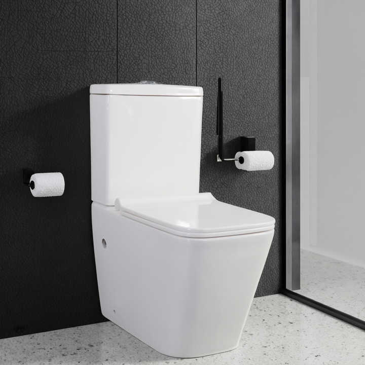 Bồn cầu vệ sinh bằng sứ kiểu Châu Âu, bồn cầu hai khối lắp sàn bằng sứ, bồn cầu hai khối lắp sàn bằng sứ cho phòng vệ sinh khách sạn - Daisan Mart