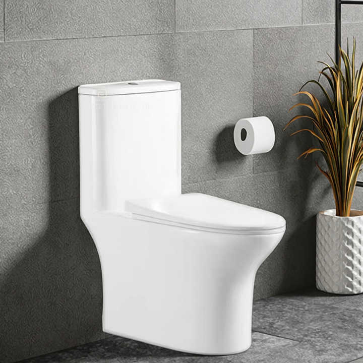 Bồn cầu xả rửa hiện đại Bồn cầu bằng sứ Bồn cầu một khối dài bằng sứ cho phòng tắm khách sạn - Daisan Mart