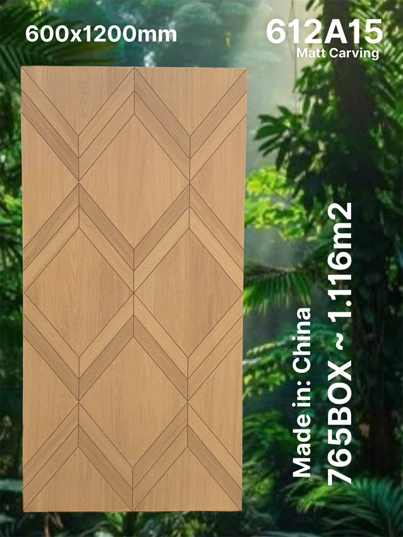 Bộ sưu tập Gạch Ốp Lát 60x120cm Trung Quốc màu vân gỗ 612A15 - Daisan Mart