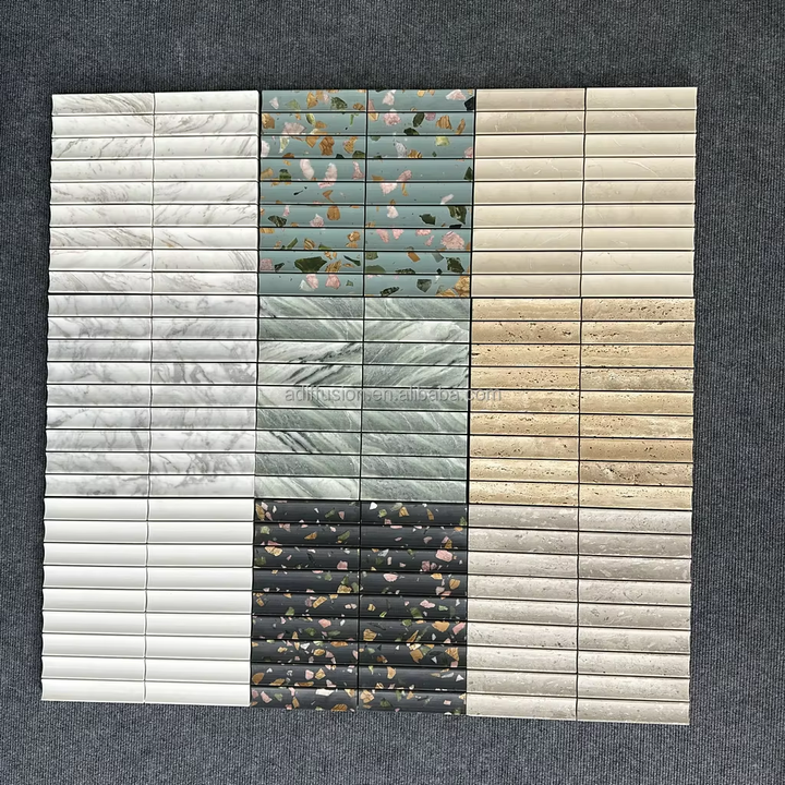 Bán Chạy Travertine Marble Mosaic 298x290mm Đá Bề Mặt Lõm - Daisan Mart