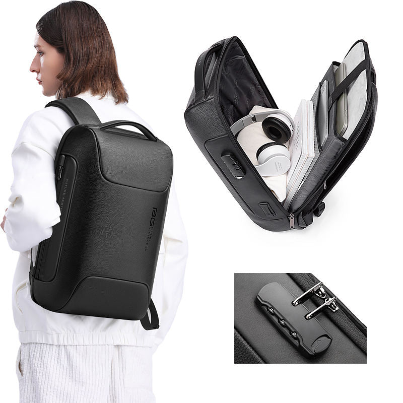 Wholesale Waterproof Laptop Backpack Customized Men's Business Travel Leather USB 15.6 inch New Bange 