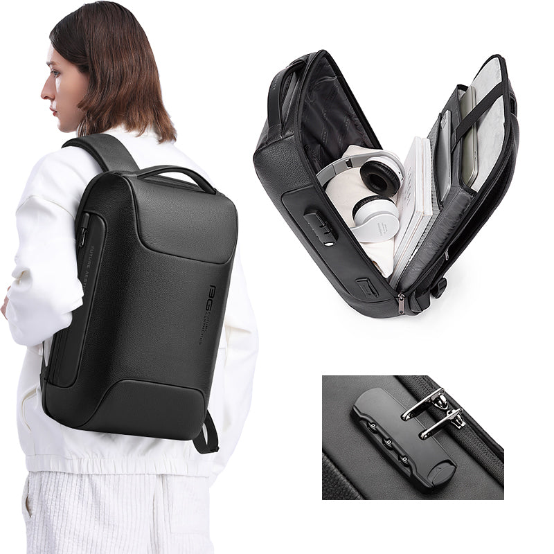 Wholesale Waterproof Laptop Backpack Customized Men's Business Travel Leather USB 15.6 inch New Bange 