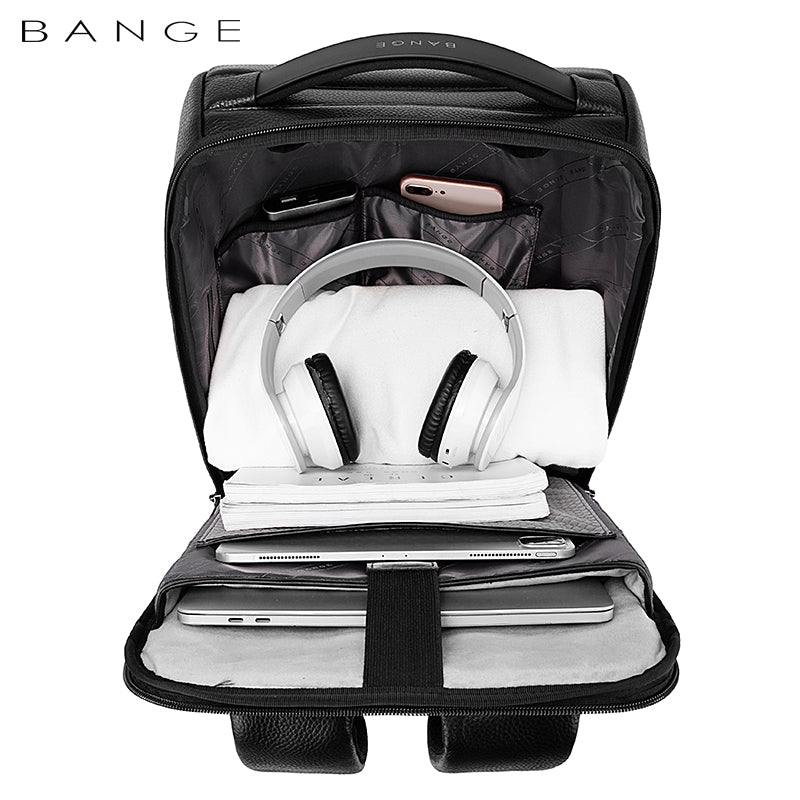 Wholesale Waterproof Laptop Backpack Customized Men's Business Travel Leather USB 15.6 inch New Bange 