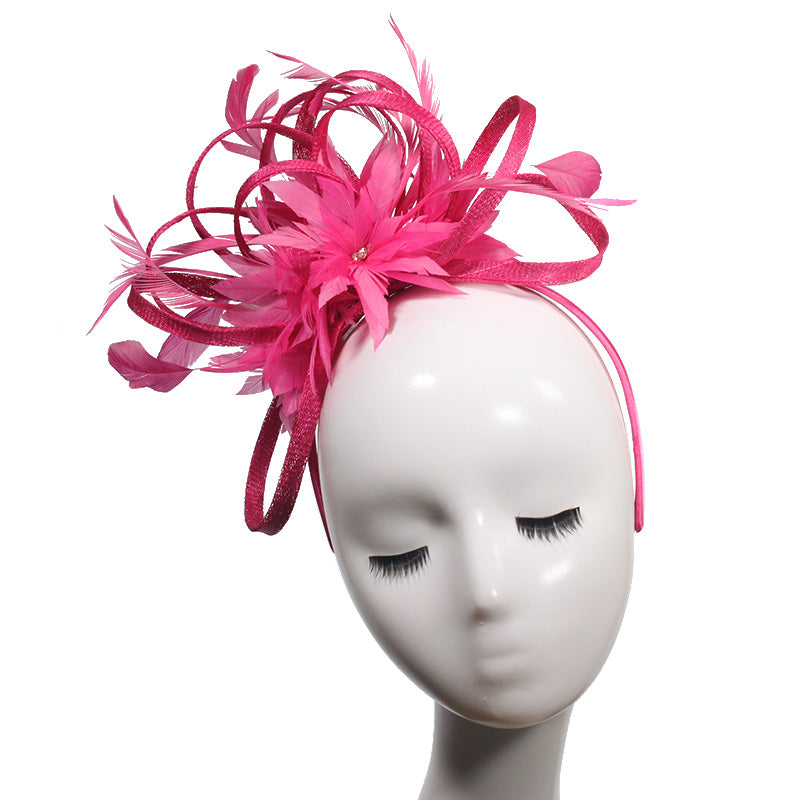 Bán sỉ Mũ Fascinator Sinamay Màu Vàng Kim Thanh Lịch Gắn Lông Chim Ấn Độ Dành Cho Cô Dâu - Daisan Mart