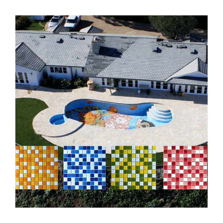 Bán tại xưởng Gạch mosaic sứ trang trí hồ bơi Gạch mosaic gốm cho trong nhà ngoài trời - Daisan Mart