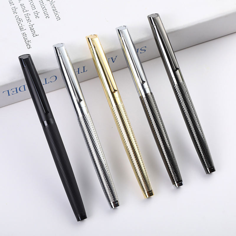 European and American luxury high-end metal ballpoint pen, customized logo, hot selling, corporate signature gift pen, spun copper body 